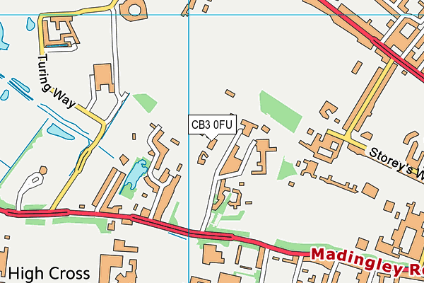 CB3 0FU map - OS VectorMap District (Ordnance Survey)