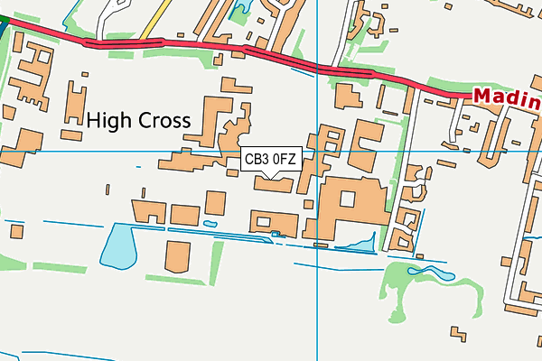 CB3 0FZ map - OS VectorMap District (Ordnance Survey)