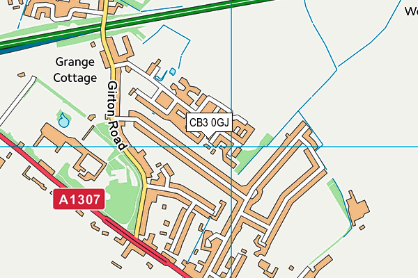 CB3 0GJ map - OS VectorMap District (Ordnance Survey)