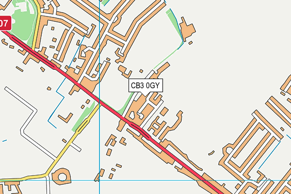 CB3 0GY map - OS VectorMap District (Ordnance Survey)