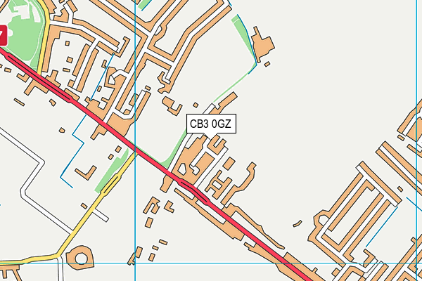 CB3 0GZ map - OS VectorMap District (Ordnance Survey)