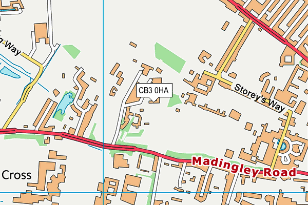 CB3 0HA map - OS VectorMap District (Ordnance Survey)