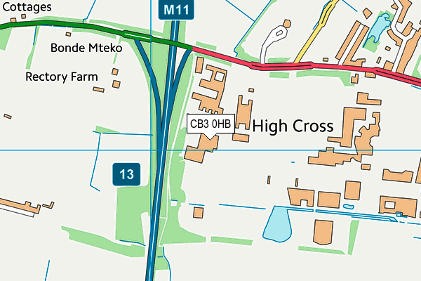 CB3 0HB map - OS VectorMap District (Ordnance Survey)