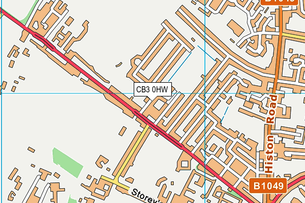 CB3 0HW map - OS VectorMap District (Ordnance Survey)