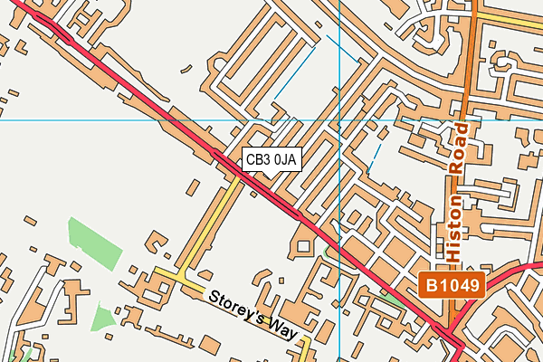 CB3 0JA map - OS VectorMap District (Ordnance Survey)