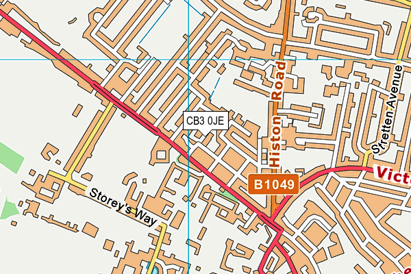 CB3 0JE map - OS VectorMap District (Ordnance Survey)