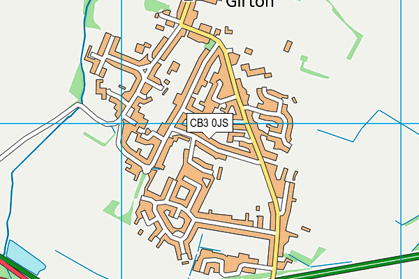 CB3 0JS map - OS VectorMap District (Ordnance Survey)