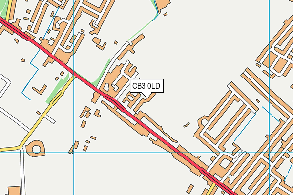 CB3 0LD map - OS VectorMap District (Ordnance Survey)