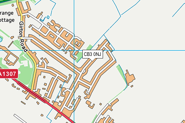 CB3 0NJ map - OS VectorMap District (Ordnance Survey)