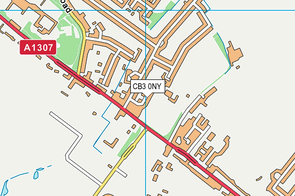 CB3 0NY map - OS VectorMap District (Ordnance Survey)