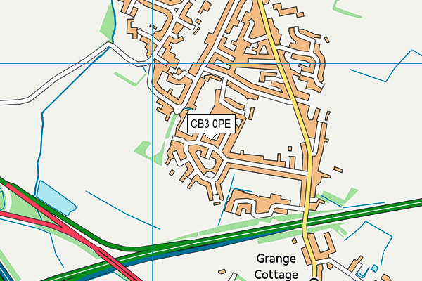 CB3 0PE map - OS VectorMap District (Ordnance Survey)