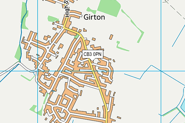 Girton Glebe Primary School map (CB3 0PN) - OS VectorMap District (Ordnance Survey)