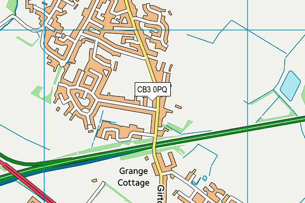 CB3 0PQ map - OS VectorMap District (Ordnance Survey)