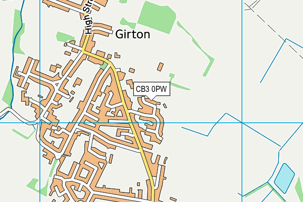 CB3 0PW map - OS VectorMap District (Ordnance Survey)