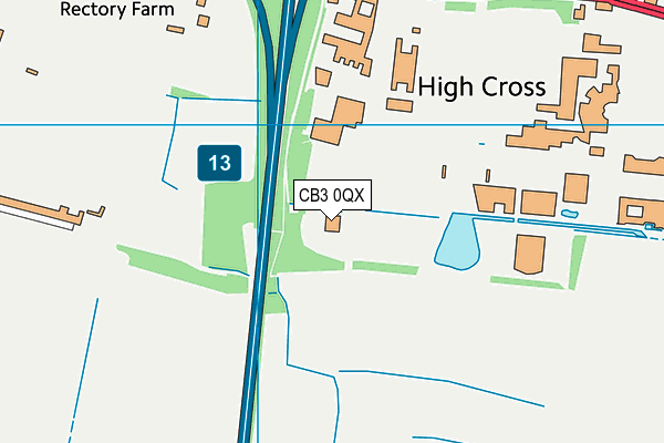 CB3 0QX map - OS VectorMap District (Ordnance Survey)