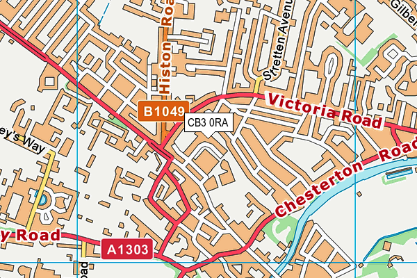 CB3 0RA map - OS VectorMap District (Ordnance Survey)