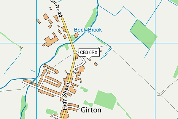 Gretton School map (CB3 0RX) - OS VectorMap District (Ordnance Survey)