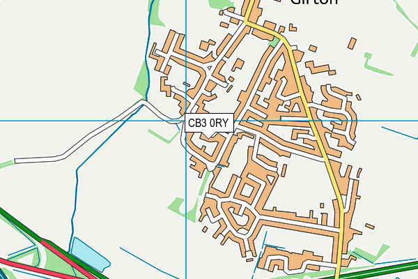 CB3 0RY map - OS VectorMap District (Ordnance Survey)