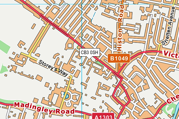 CB3 0SH map - OS VectorMap District (Ordnance Survey)