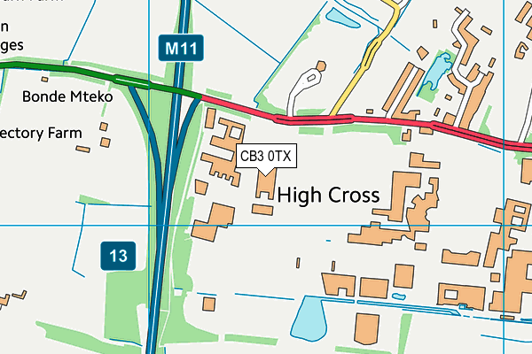 CB3 0TX map - OS VectorMap District (Ordnance Survey)