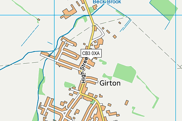 CB3 0XA map - OS VectorMap District (Ordnance Survey)