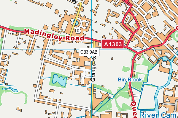 St John's College School map (CB3 9AB) - OS VectorMap District (Ordnance Survey)