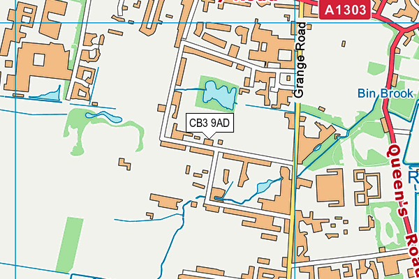 Cambridge University Sports Ground map (CB3 9AD) - OS VectorMap District (Ordnance Survey)