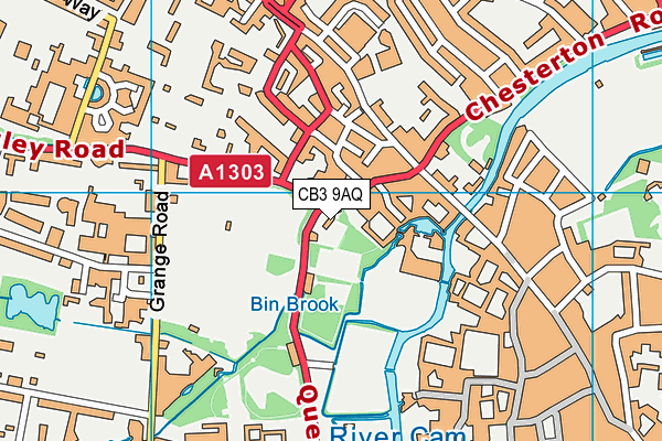 CB3 9AQ map - OS VectorMap District (Ordnance Survey)