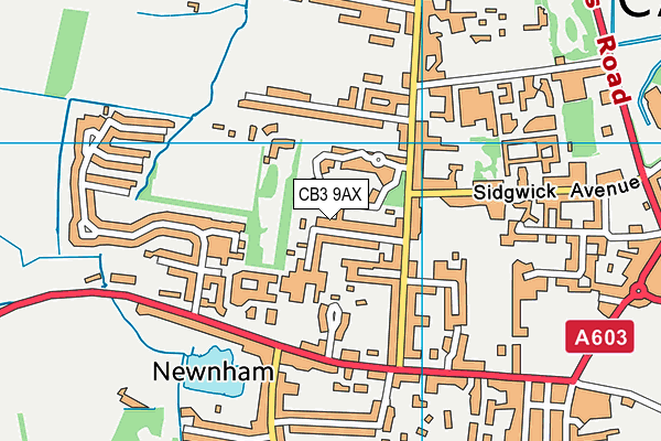 CB3 9AX map - OS VectorMap District (Ordnance Survey)