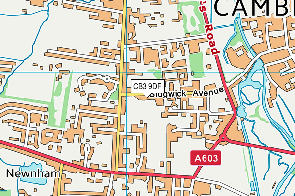 Newnham College Sports Ground map (CB3 9DF) - OS VectorMap District (Ordnance Survey)