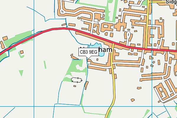 CB3 9EG map - OS VectorMap District (Ordnance Survey)
