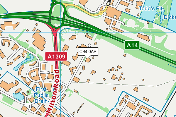 CB4 0AP map - OS VectorMap District (Ordnance Survey)