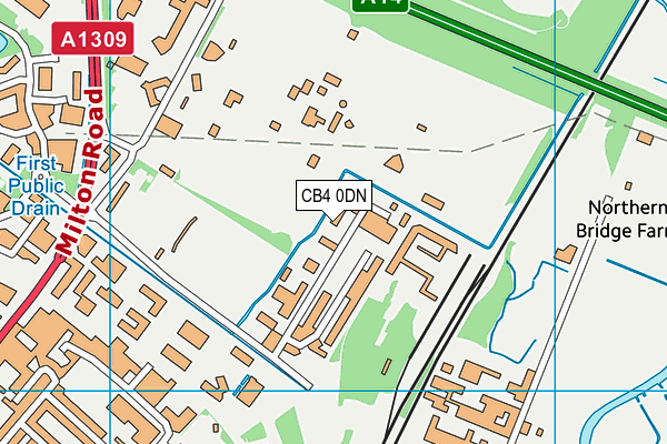 CB4 0DN map - OS VectorMap District (Ordnance Survey)