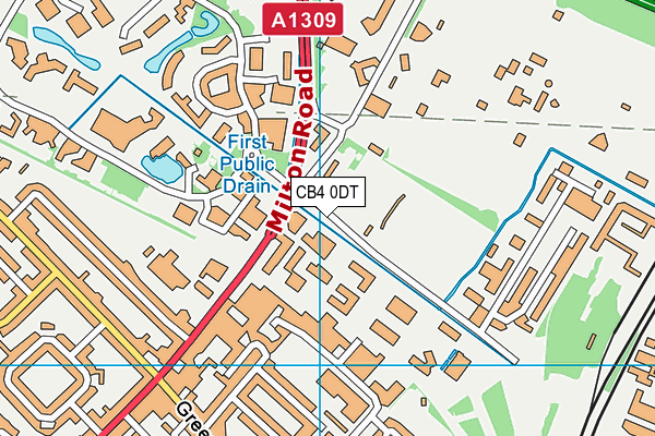 CB4 0DT map - OS VectorMap District (Ordnance Survey)