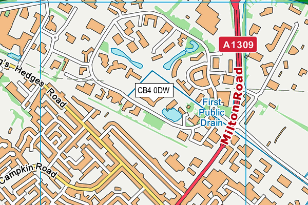 CB4 0DW map - OS VectorMap District (Ordnance Survey)