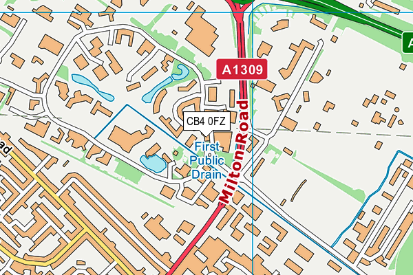 CB4 0FZ map - OS VectorMap District (Ordnance Survey)