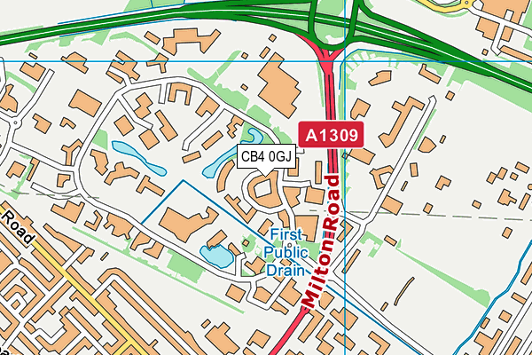 CB4 0GJ map - OS VectorMap District (Ordnance Survey)