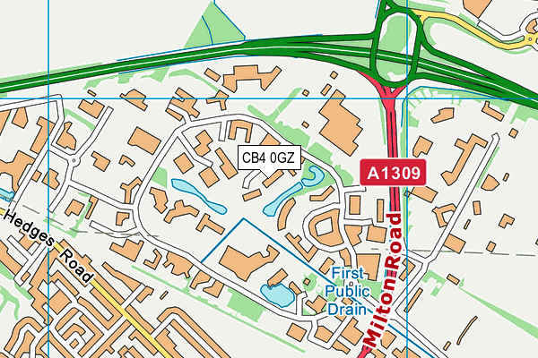 CB4 0GZ map - OS VectorMap District (Ordnance Survey)
