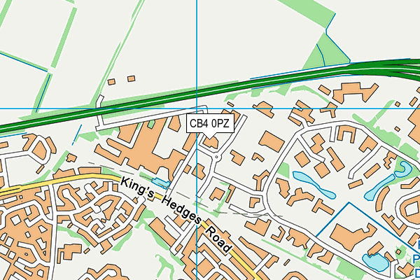 CB4 0PZ map - OS VectorMap District (Ordnance Survey)