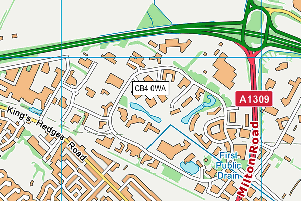 CB4 0WA map - OS VectorMap District (Ordnance Survey)