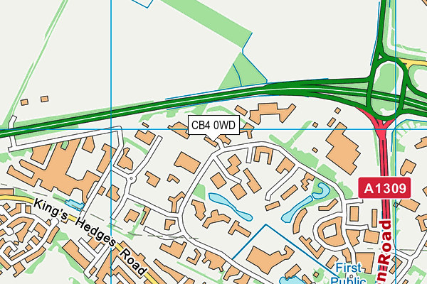 CB4 0WD map - OS VectorMap District (Ordnance Survey)