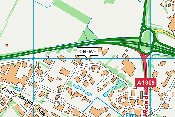 CB4 0WE map - OS VectorMap District (Ordnance Survey)