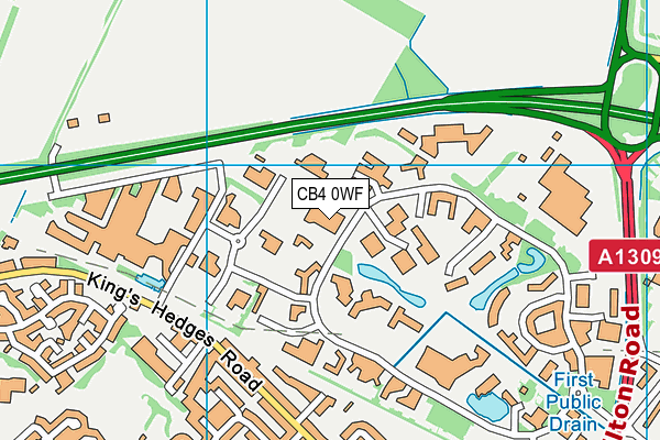 CB4 0WF map - OS VectorMap District (Ordnance Survey)