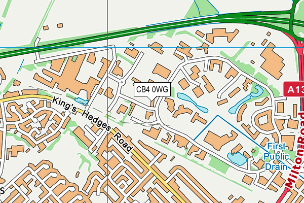 CB4 0WG map - OS VectorMap District (Ordnance Survey)