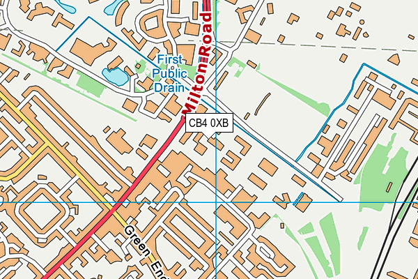 CB4 0XB map - OS VectorMap District (Ordnance Survey)