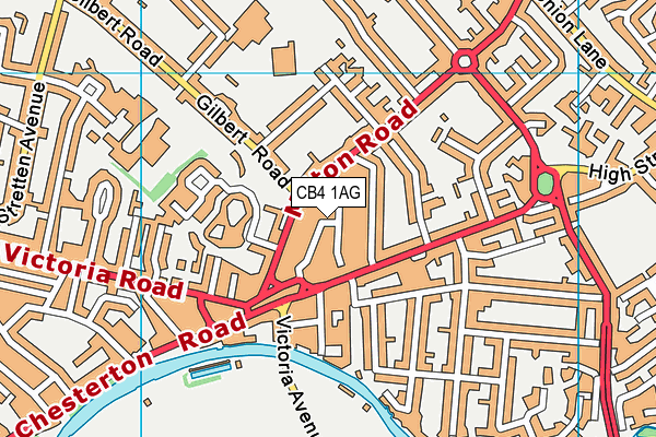 CB4 1AG map - OS VectorMap District (Ordnance Survey)