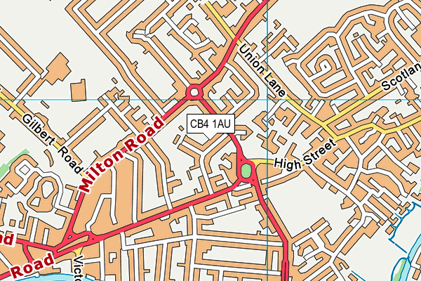 CB4 1AU map - OS VectorMap District (Ordnance Survey)