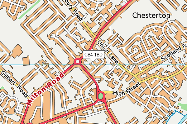 CB4 1BD map - OS VectorMap District (Ordnance Survey)