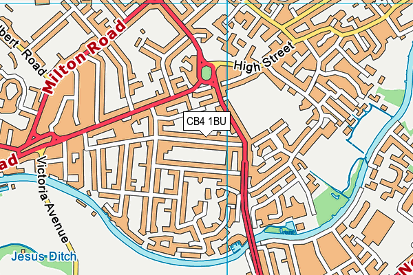 CB4 1BU map - OS VectorMap District (Ordnance Survey)