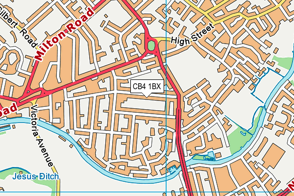 CB4 1BX map - OS VectorMap District (Ordnance Survey)